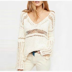 Free People ivory BELONG TO YOU sweater M